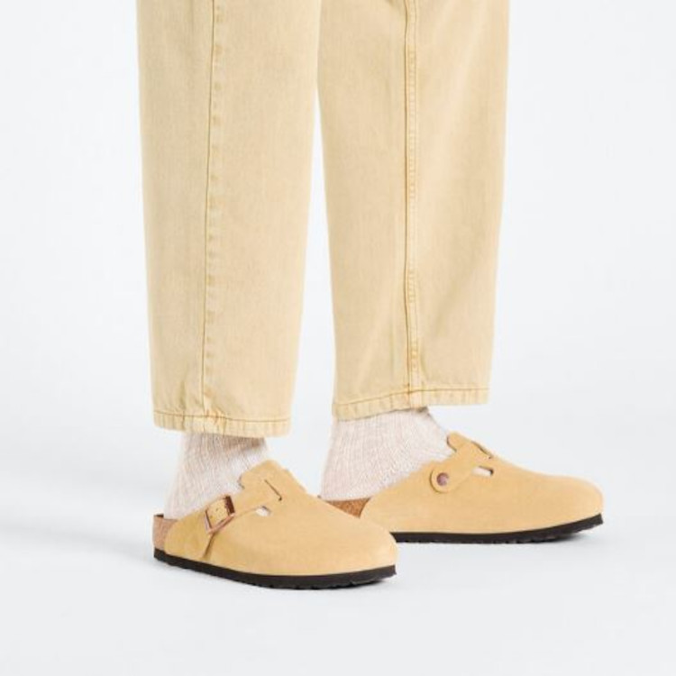 Birkenstock Boston Suede Leather Clog | Latte Cream | Narrow - Women's (1026164) - Image 3